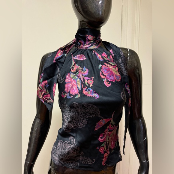 Bebe y2k Silk Halter Top Sz Small - Picture 1 of 7